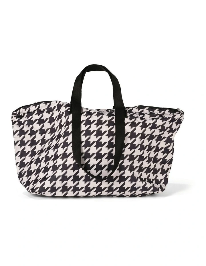 Fold-Up Tote Bag in Houndstooth image 6
