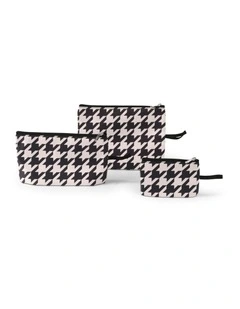 Packing Pouch Trio in Houndstooth