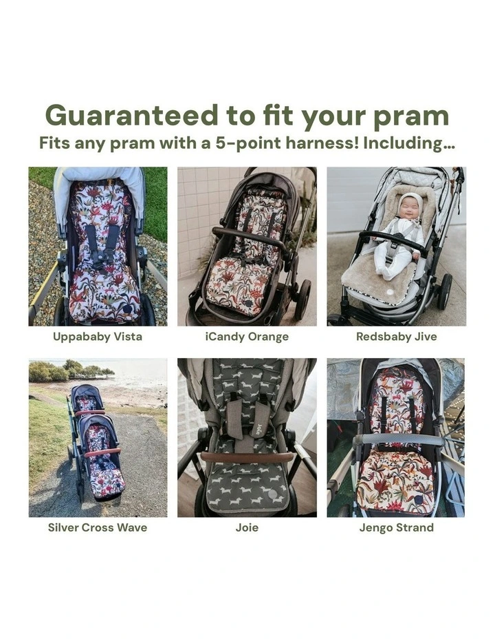 Reversible Houndstooth Faux Fur Pram Liner in Multi image 7