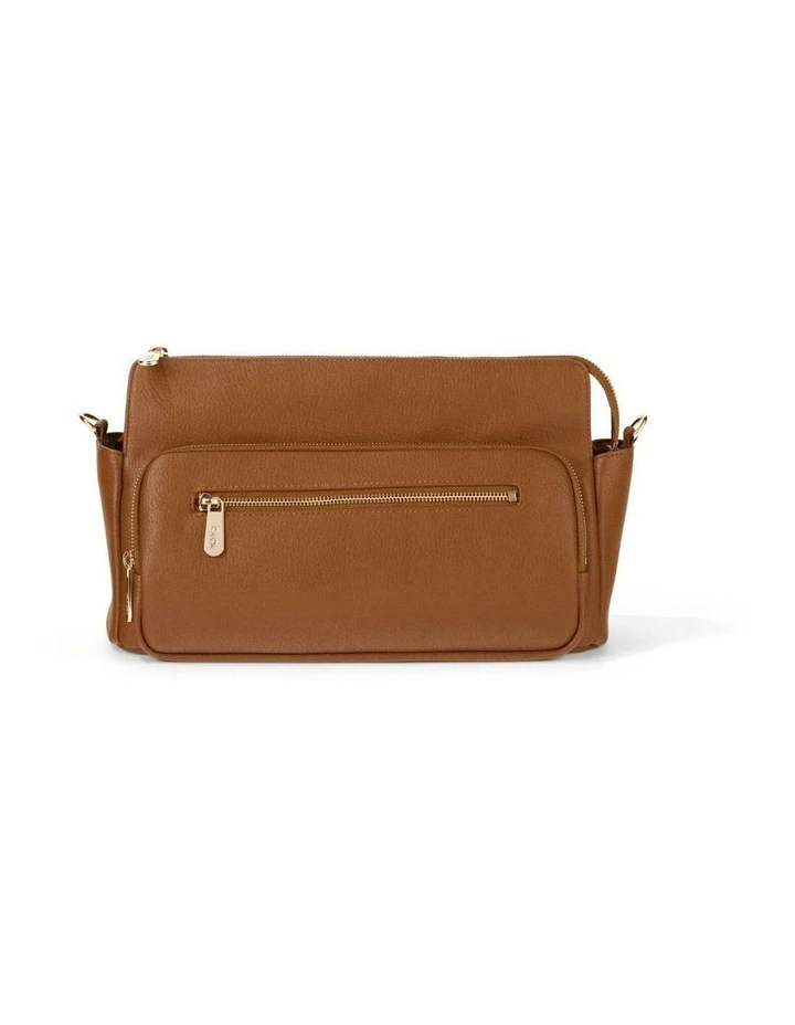 Multitasker Pram Caddy 2.0 in Chestnut Brown Vegan Leather image 6