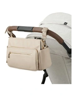 Multitasker Vegan Leather Pram Caddy 2.0 in Oat