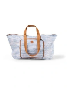Fold-Up Tote in Blue Stripe