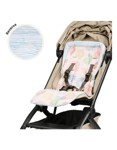 Reversible Pram Liner in Seashells/Blue Stripe