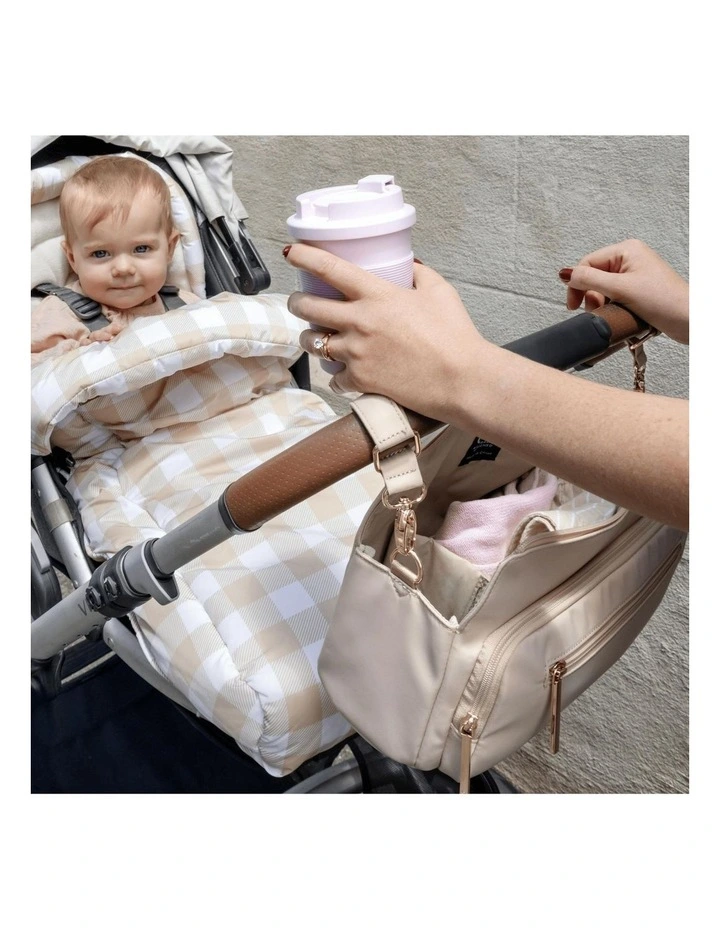 Multitasker Pram Caddy 2.0 in Beige Nylon image 4