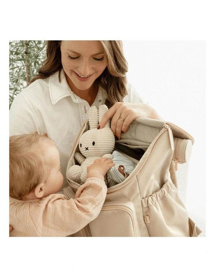 Signature Nappy Backpack in Beige Nylon image 6