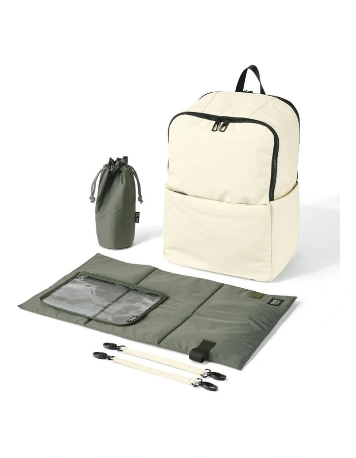 Multitasker Nappy Backpack in White Weatherproof image 2