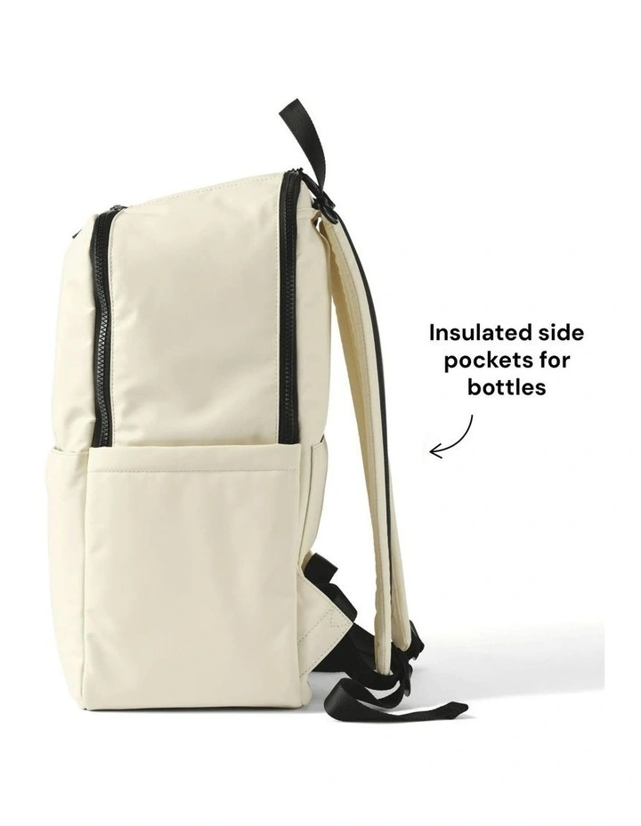 Multitasker Nappy Backpack in White Weatherproof image 4