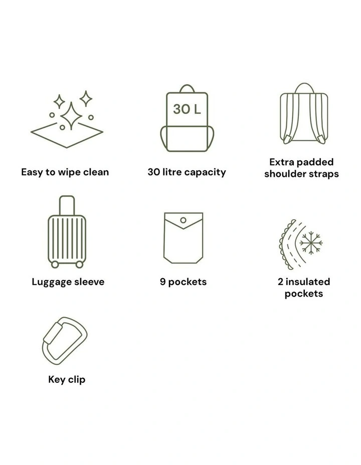 Multitasker Nappy Backpack in White Weatherproof image 7