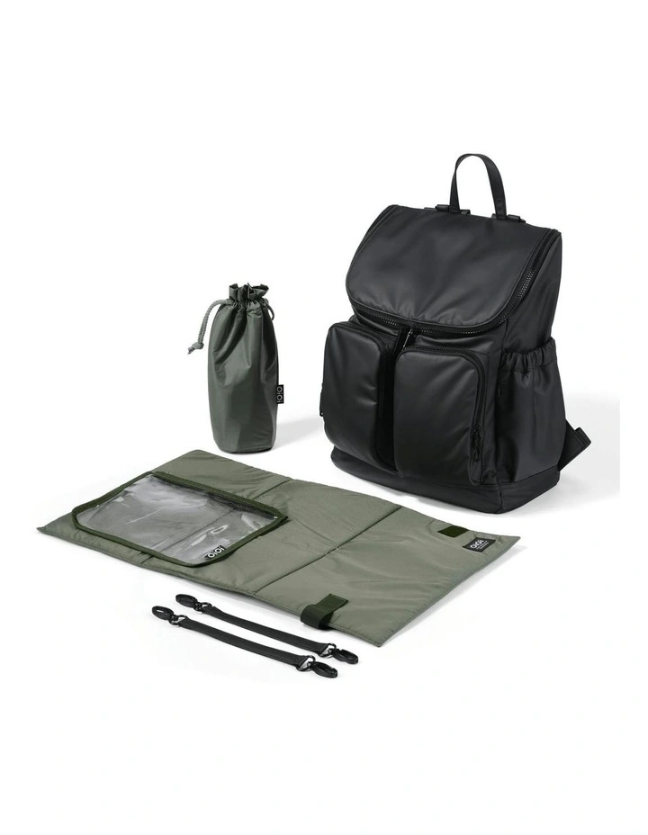 Signature Nappy Backpack in Black Weatherproof image 2