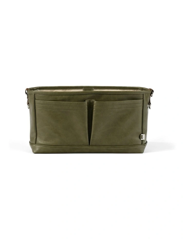 Signature Vegan Leather Pram Caddy in Olive image 1