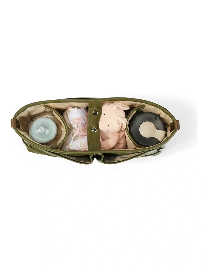 Signature Vegan Leather Pram Caddy in Olive image 5