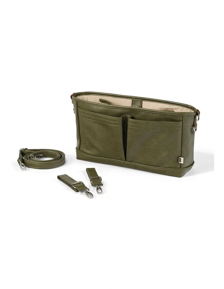 Signature Vegan Leather Pram Caddy in Olive image 6