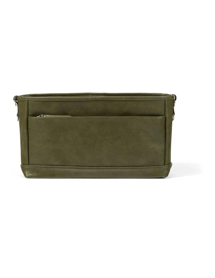 Signature Vegan Leather Pram Caddy in Olive image 7