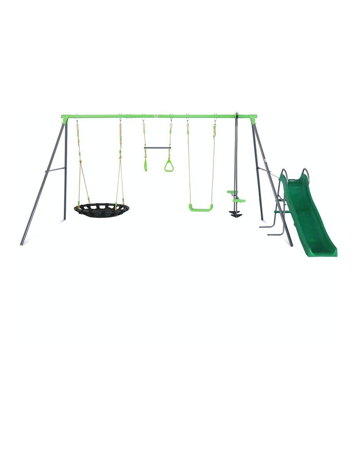 Lynx 4 Station Swing Set With Slippery Slide Assorted