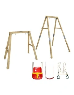 Bloom Growable Swing Set with Baby Seat, Belt Swing and Trapeze