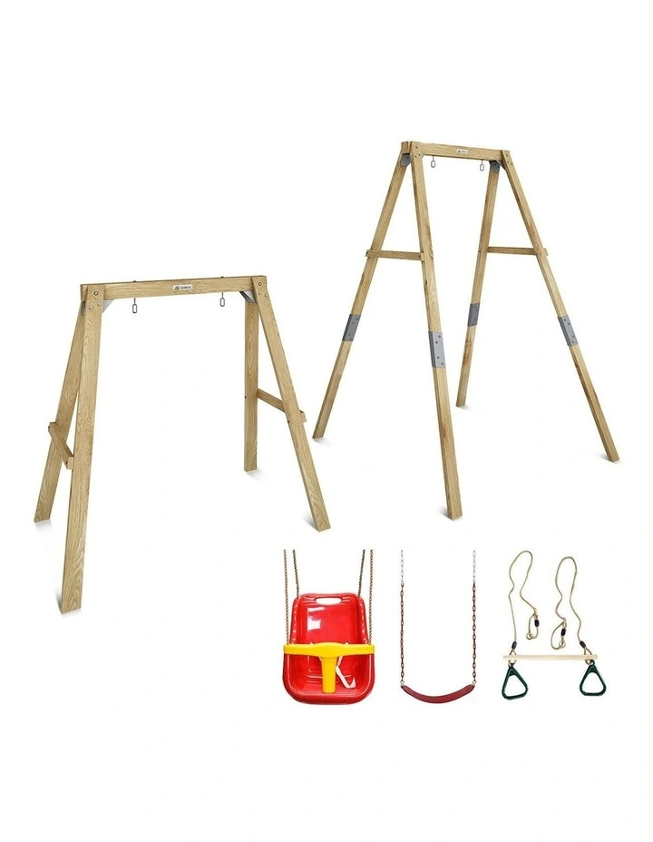 Bloom Growable Swing Set with Baby Seat, Belt Swing and Trapeze image 1