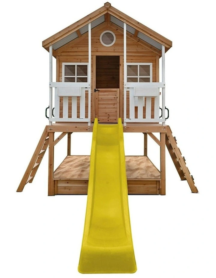 Winchester Cubby House With 1.2m Elevation Platform And 2.2m Slide in Brown image 2