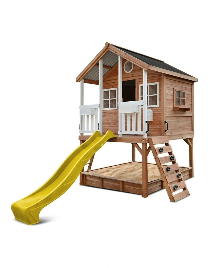 Winchester Cubby House With 1.2m Elevation Platform And 2.2m Slide in Brown image 3