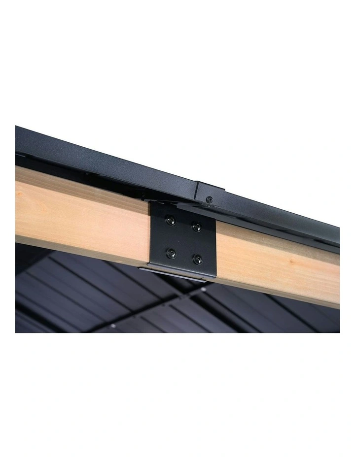 Yardtopia Maryborough 3m x 3m Timber & Steel Double Hip Roof Gazebo in Black image 5