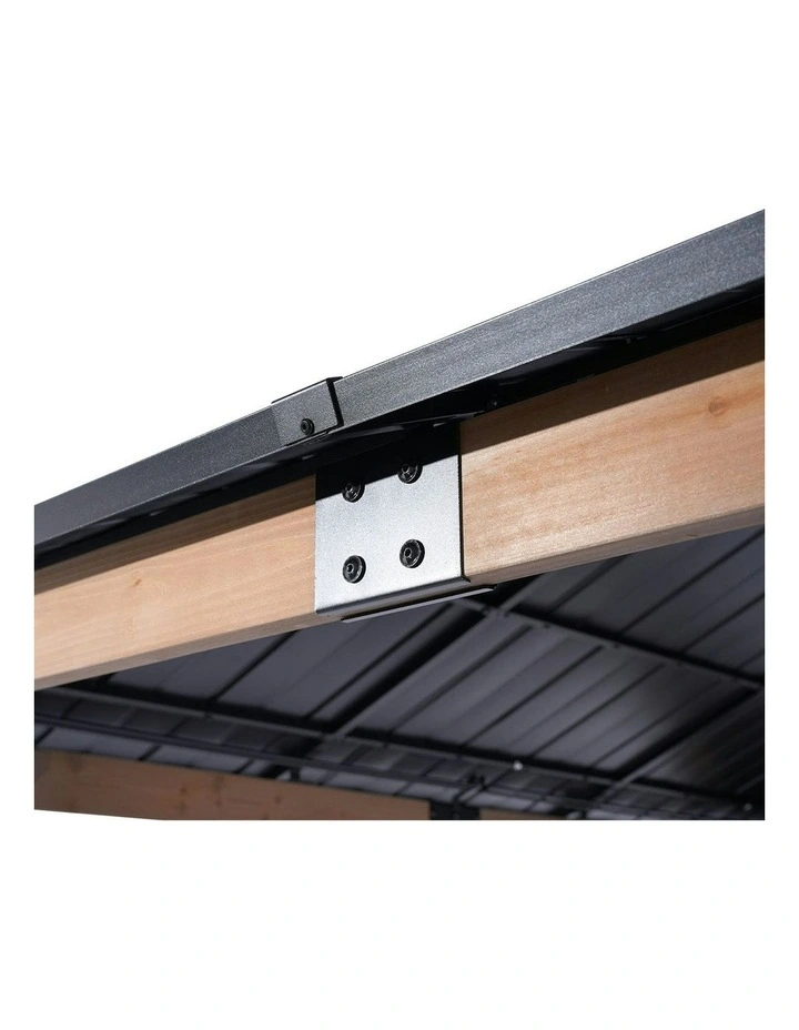 Yardtopia Maryborough 3.6m x 3m Timber & Steel Double Hip Roof Gazebo in Black image 3