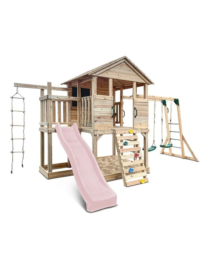 Kingston Cubby House With Slide 2.2m in Multi image 1