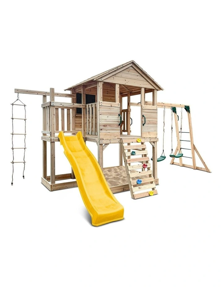 Kingston Cubby House With Slide 2.2m in Multi image 1