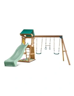 Birmingham Swing Set & Play Centre With 2.2m Slide in Pastel Green