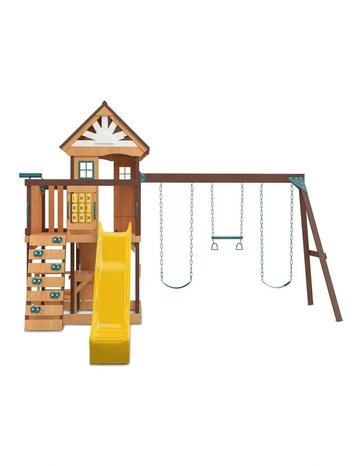 Coventry Swing Set & Play Centre Wwith 2.2m Slide in Yellow image 2
