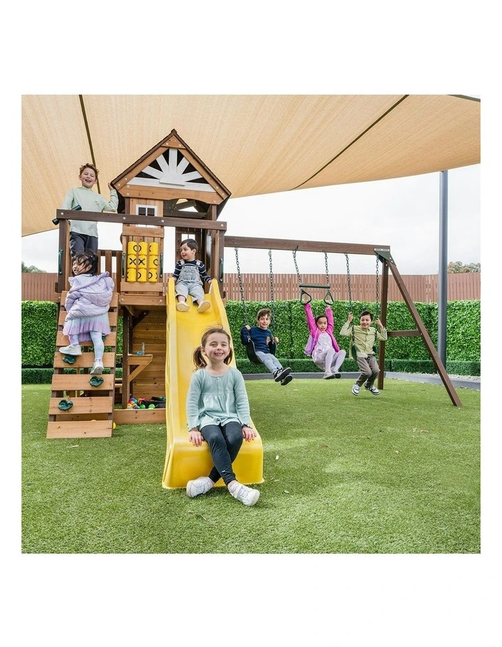 Coventry Swing Set & Play Centre Wwith 2.2m Slide in Yellow image 4