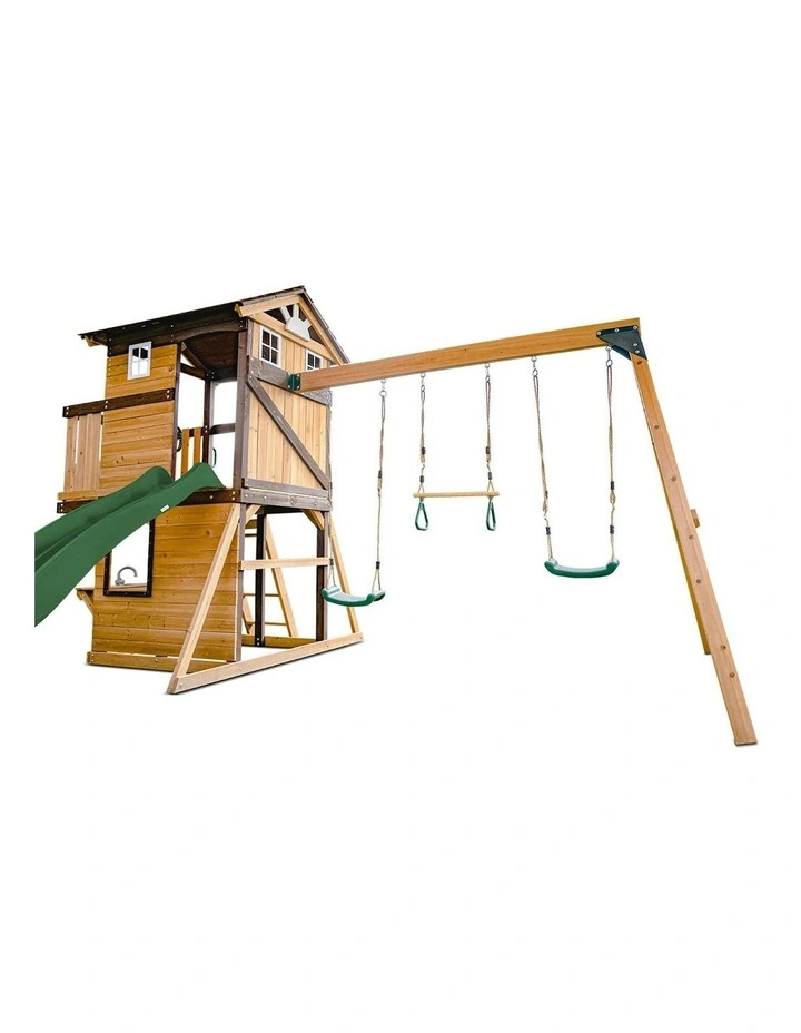 Darlington Swing Set & Play Centre With 2.2m Slide in Green image 3