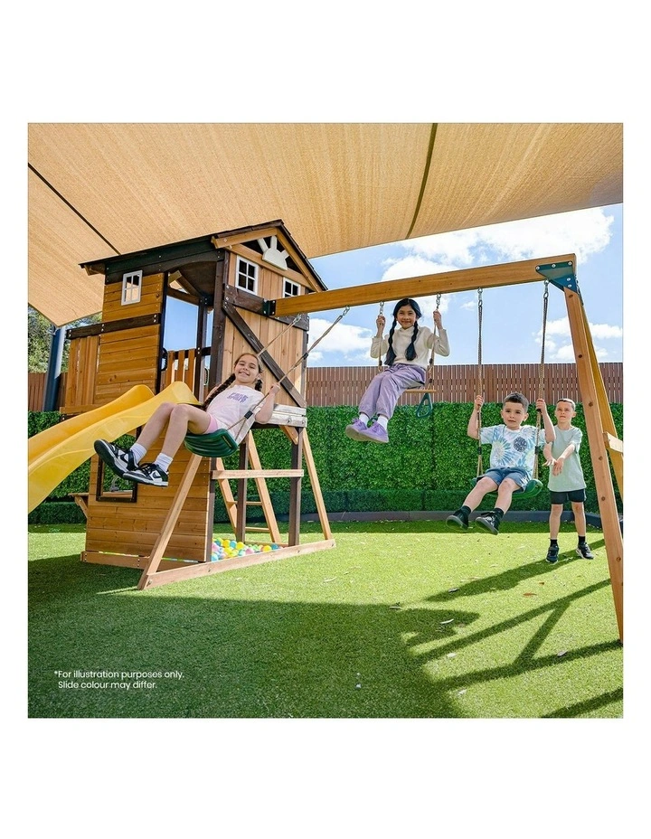 Darlington Swing Set & Play Centre With 2.2m Slide in Green image 6