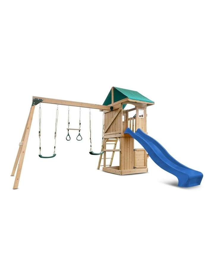 Montrose Swing Set & Play Centre with 2.2m Slide in Blue image 1
