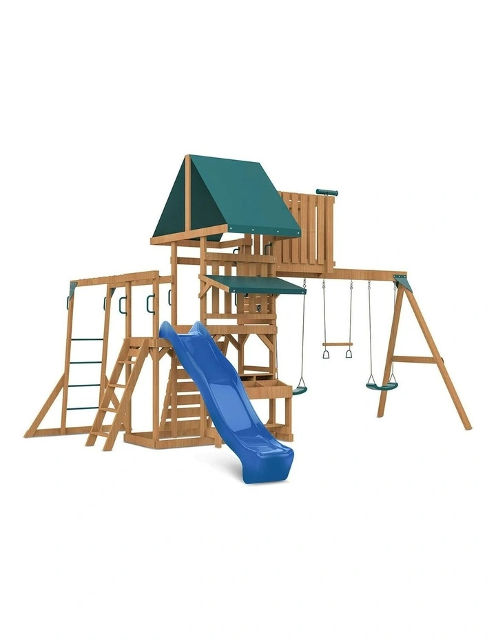Lifespan Kids Walton Swing Set, Monkey Bars & Play Centre with 2.2m Slide in Blue image 1