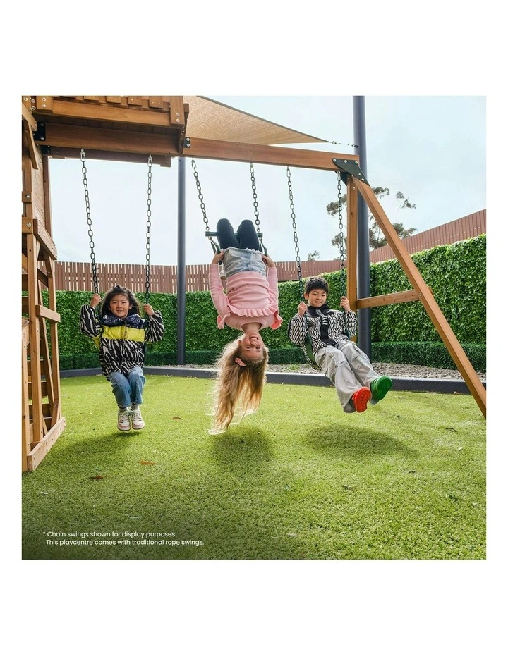 Lifespan Kids Walton Swing Set, Monkey Bars & Play Centre with 2.2m Slide in Blue image 3