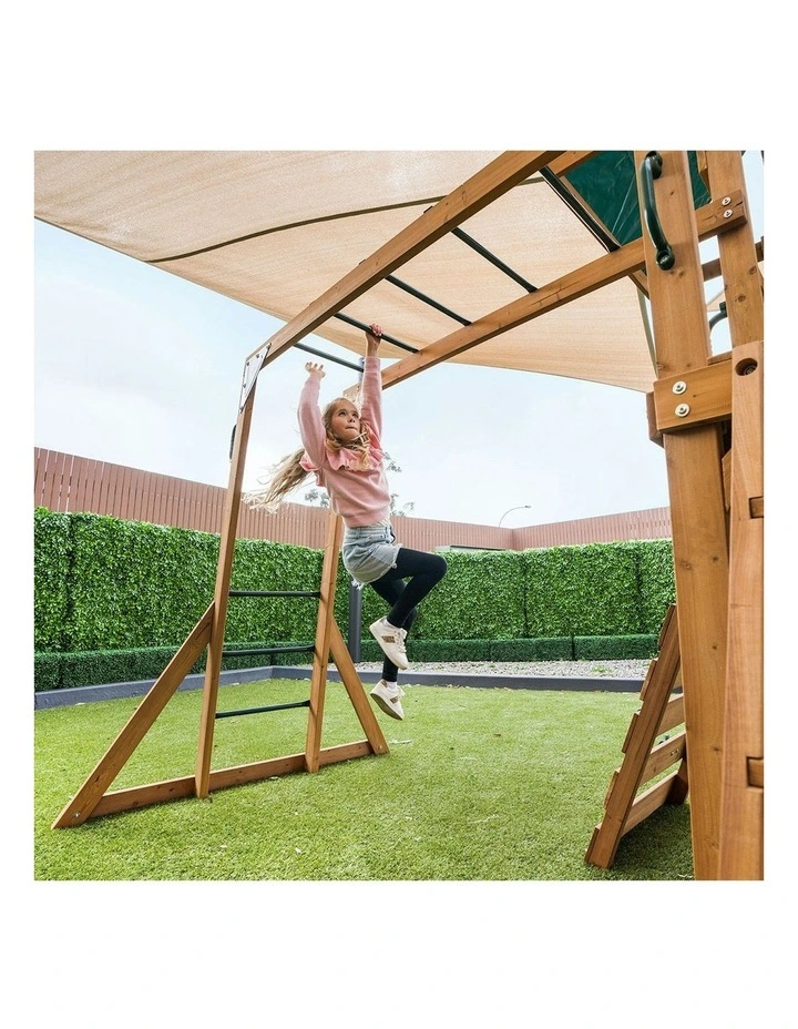 Lifespan Kids Walton Swing Set, Monkey Bars & Play Centre with 2.2m Slide in Blue image 4