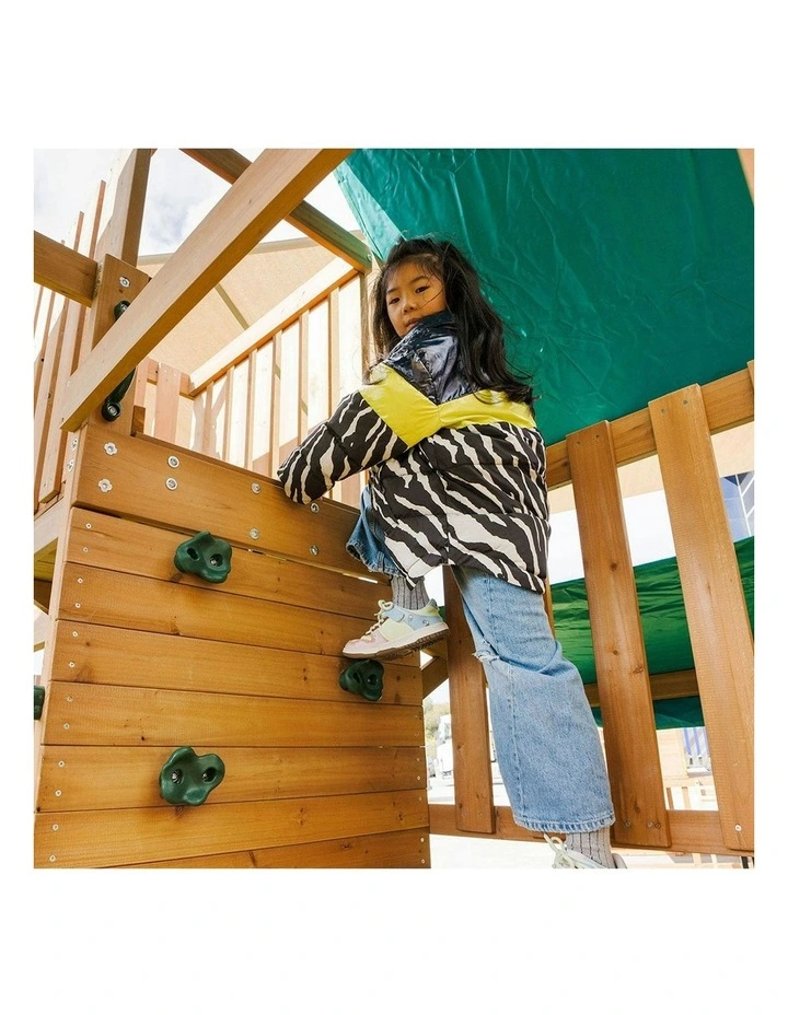 Lifespan Kids Walton Swing Set, Monkey Bars & Play Centre with 2.2m Slide in Green image 6