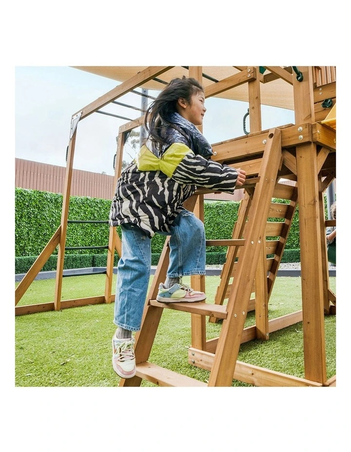 Lifespan Kids Walton Swing Set, Monkey Bars & Play Centre with 2.2m Slide in Pastel Green image 5