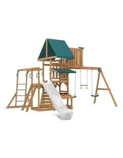 Lifespan Kids Walton Swing Set, Monkey Bars & Play Centre with 2.2m Slide in White