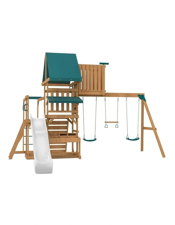 Lifespan Kids Walton Swing Set, Monkey Bars & Play Centre with 2.2m Slide in White image 7