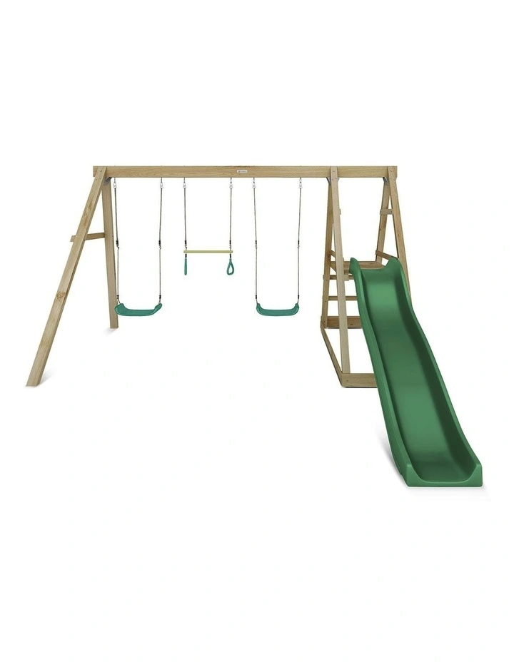 Lifespan Kids Winston Swing Set with Climb & 1.8m Slide in Green image 1