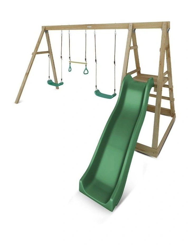 Lifespan Kids Winston Swing Set with Climb & 1.8m Slide in Green image 2
