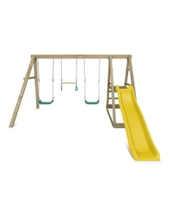 Lifespan Kids Winston Swing Set with Climb & 1.8m Slide in Yellow