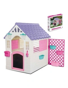 Garden Playhouse with Pink Fence