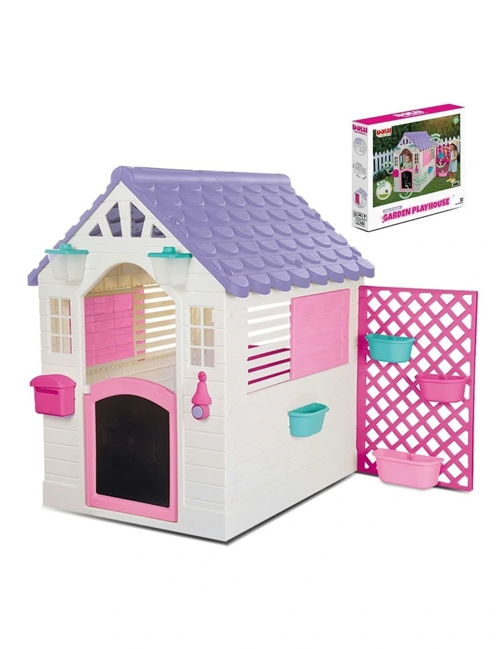 Garden Playhouse with Pink Fence image 1