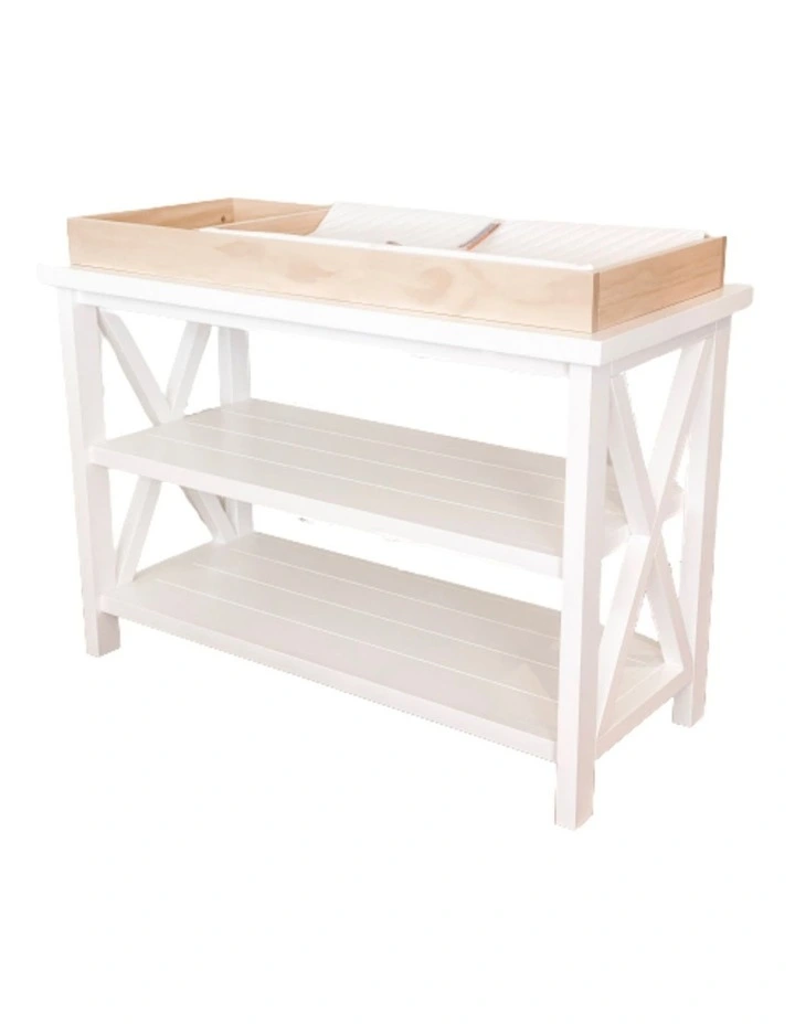 Hampton 3 Tiered Table With Change Tray Top Natural/White image 1