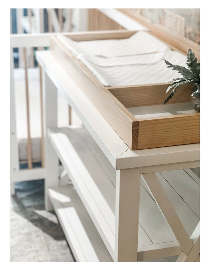 Hampton 3 Tiered Table With Change Tray Top Natural/White image 2