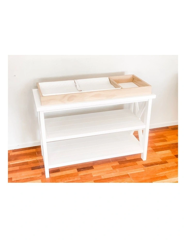Hampton 3 Tiered Table With Change Tray Top Natural/White image 7