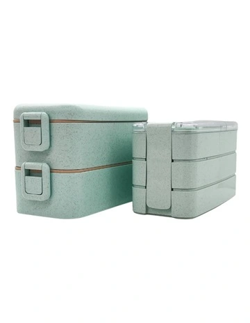 Twin Bento Lunch Box Large 2 Tiered   3 Tiered Green
