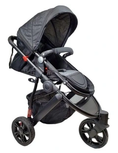 Aussie Baby Explorer 3 Wheels Pram Black