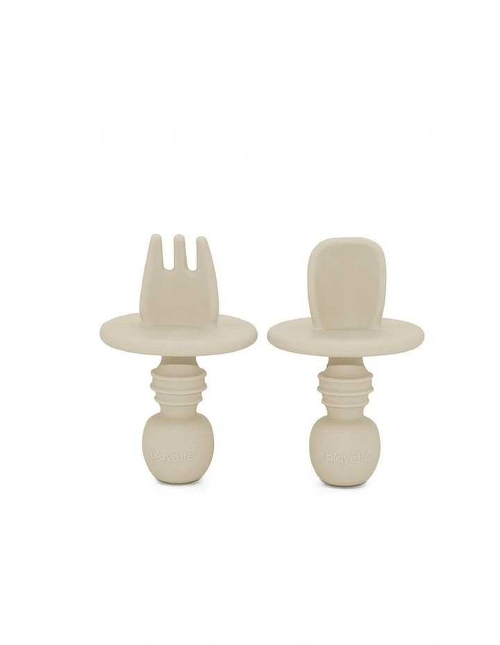 Silicone Mini Cutlery Set in Sand image 1